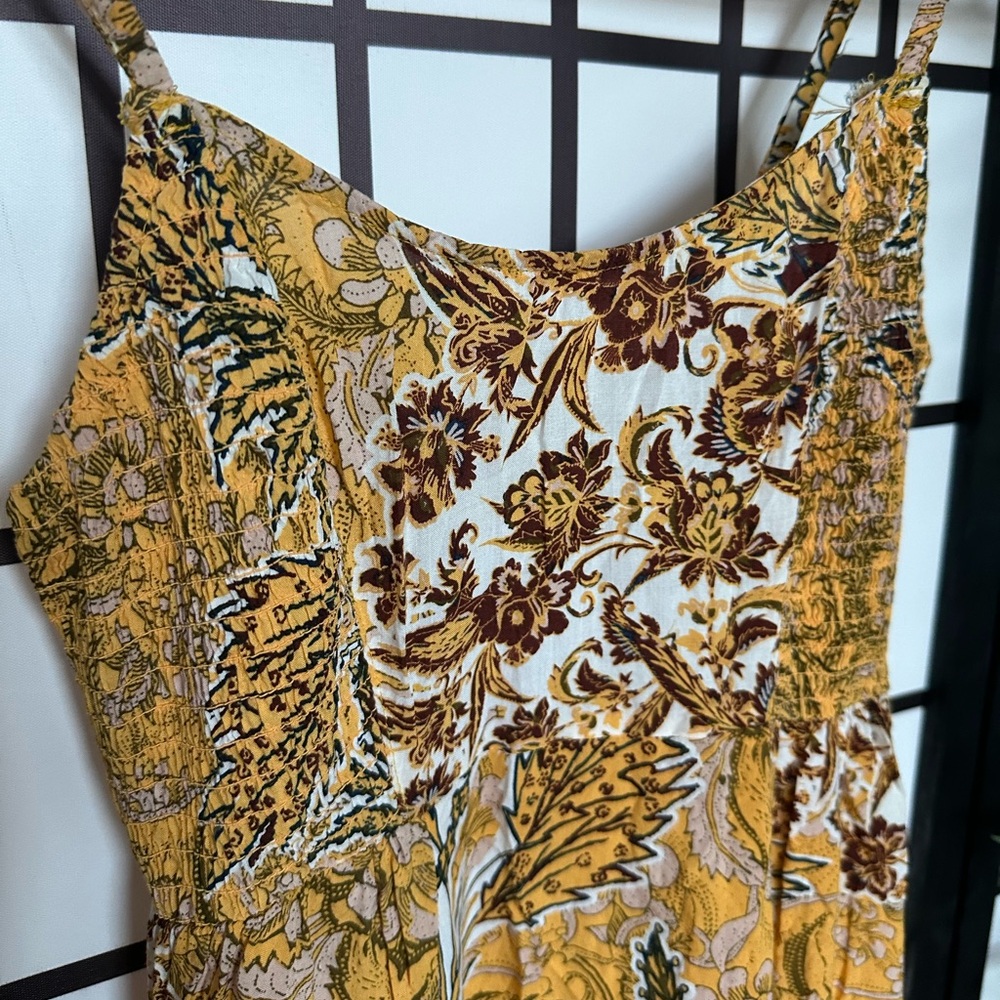 Free People Yellow Floral Jumpsuit
